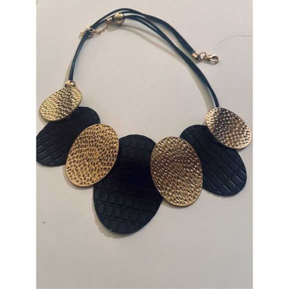 CUTE BLACK AND GOLD BOHI CHOKER NECKLACE - Picture 5 of 8